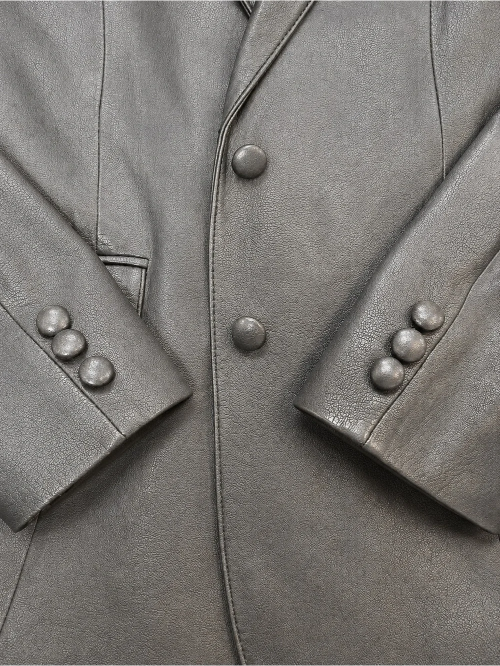 Vintage El Guante Grey Leather Blazer Jacket Women's XS/S Tailored Coat Ecuador